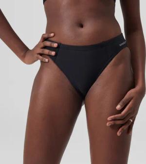 Einfarbiger klassischer Bikinislip für Damen Dunkelgrau