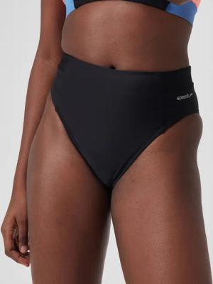 Einfarbiger hochtaillierter Bikinislip für Damen Dunkelgrau