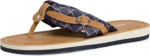 Tamaris Zehentrenner "AVRIL", Sommerschuh, Flats, Schlappen mit T-Logoanhänger