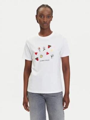Pieces T-Shirt Funly 17160308 Weiß Regular Fit