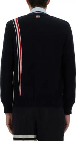 Thom Browne - Classic V-Neck Button-Up Cardigan - Größe 3 - schwarz