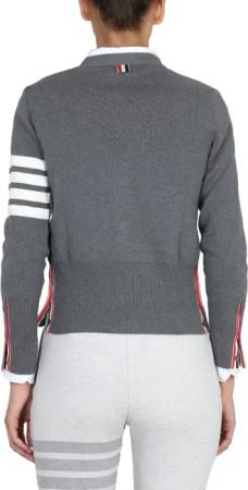 Thom Browne - Cardigan Con Scollo A V - Größe 42 - grau