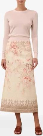 Zimmermann - Illuminate Pencil Midi Skirt - Größe 1 - beige