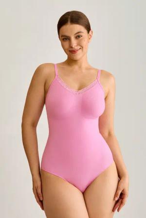 Pink Mittlere Kompression Shapewear-Body