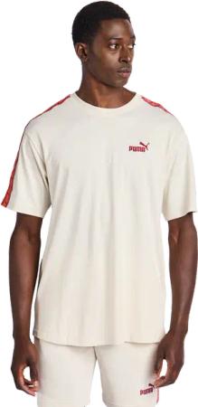 Puma Essentials+ Tape Herren T-Shirts - Weiß - Größe: XS - Baumwoll-Jersey - Foot Locker