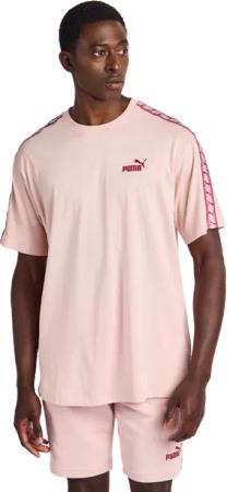Puma Essentials+ Tape Herren T-Shirts - Rosa - Größe: XS - Baumwoll-Jersey - Foot Locker