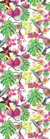 queence Vinyltapete "Ike", bedruckt-Motiv-botanisch-floral-gemustert-natürlich, 90x250cm, selbstklebend, kinderleichte Anbringung, Sticker
