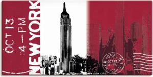 Artland Leinwandbild "New York - bordeaux", Gebäude, (1 St.), auf Keilrahmen gespannt