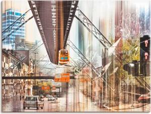 Artland Leinwandbild "Wuppertal NRW Ruhrgebiet Collage", Deutschland, (1 St.), auf Keilrahmen gespannt