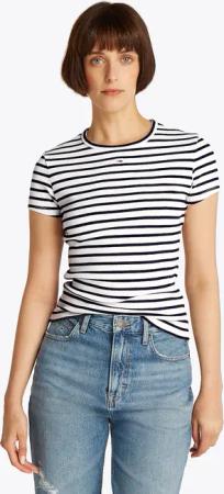 Tommy Jeans Curve T-Shirt "Slim Essential Rib", Große Größen