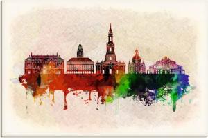 Artland Leinwandbild "Dresden Deutschland Skyline", Deutschland, (1 St.), auf Keilrahmen gespannt