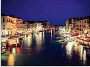 Artland Glasbild "Venedig bei Nacht", Italien, (1 St.), in verschiedenen Größen
