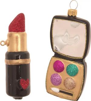 Krebs Glas Lauscha Christbaumschmuck "Make-Up Set, Multicolor, 6-9cm", (Packung, 2 tlg.), Christbaumschmuck aus Glas, mundgeblasen, handgefertigt, Figuren