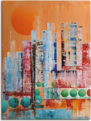 Artland Leinwandbild "New York abstrakt I", Amerika, (1 St.), auf Keilrahmen gespannt