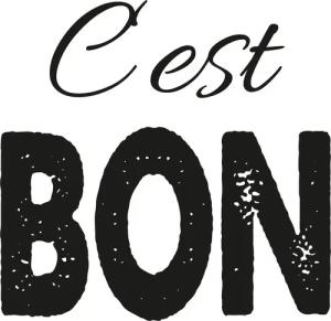 queence Leinwandbild "Spruch Cest Bon", Kunst-Modern-Spa-Spa Bilder-Sprüche-Sprüche & Texte-Schriftzug-Schriftzüge-Schwarz-Weiß, Premium-Leinwandstoff, Handarbeit aus Deutschland