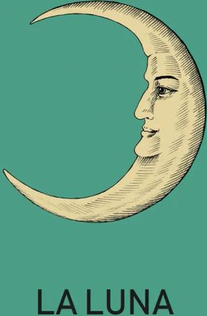 queence Leinwandbild "Der Mond", Kunst-Modern-Schriftzug, Premium-Leinwandstoff, Handarbeit aus Deutschland