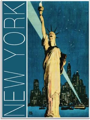 Artland Glasbild "New York Vintage Reiseplakat", Amerika, (1 St.), in verschiedenen Größen