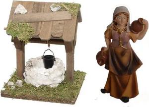 Alfred Kolbe Krippen-Zubehör "Brunnen und Figur Magd mit Krug., Weihnachtsdeko"