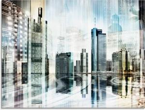 Artland Glasbild "Frankfurt Skyline Abstrakte Collage", Deutschland, (1 St.), in verschiedenen Größen