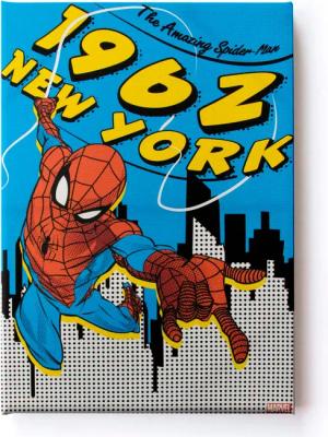 MARVEL Leinwandbild "Leinwandbild Spiderman New York 50x70xm", (Packung, 1 St.)