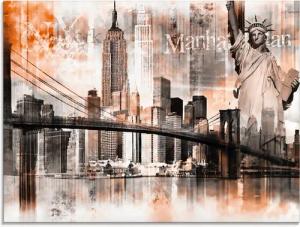 Artland Glasbild "New York Skyline Collage V", Amerika, (1 St.), in verschiedenen Größen