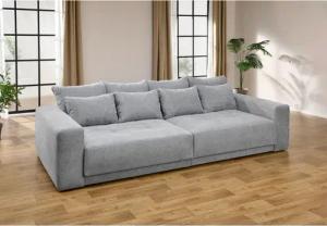 Big Sofa grau Microfaser B/H/T: ca. 297x84x137 cm