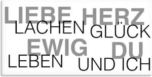 Artland Wandbild "Liebe Statement Bild", Sprüche & Texte, (1 St.), als Alubild, Outdoorbild, Leinwandbild, Wandaufkleber, versch. Größen