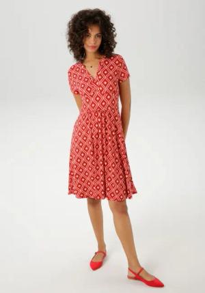 Aniston CASUAL Sommerkleid, mit farbharmonischem Retro-Druck