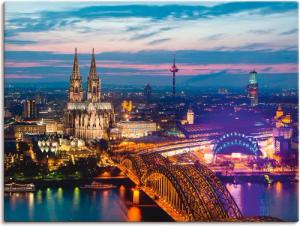 Artland Wandbild "Köln Panorama am Abend", Deutschland, (1 St.), als Alubild, Outdoorbild, Leinwandbild in verschied. Größen