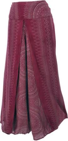 Guru-Shop Relaxhose Palazzohose, offene Boho Sommerhose, Hosenrock-.. alternative Bekleidung