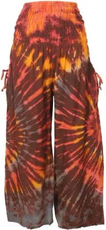 Guru-Shop Relaxhose Farbenfrohe Batikhose, Boho Palazzohose, weite.. alternative Bekleidung
