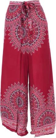 Guru-Shop Relaxhose Palazzohose, langer Boho Hosenrock, Wickelhose,.. alternative Bekleidung