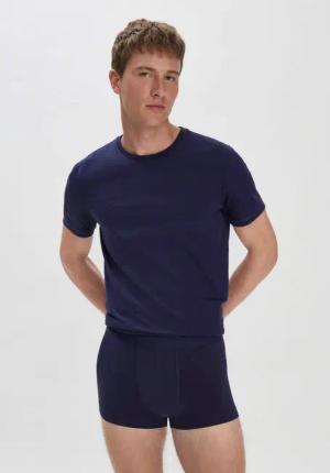 hessnatur Herren Pants Regular Cut im 3er-Pack COTTON MIX aus Bio-Baumwolle - blau - Größe 6 = L