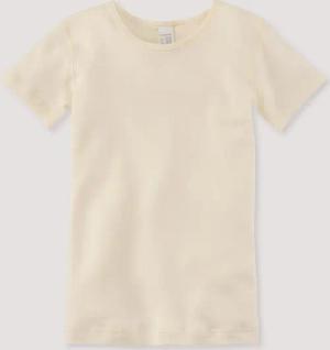 hessnatur Kinder Kurzarmshirt aus Bio-Baumwolle mit Bio-Merinowolle und Seide - natur - Größe 134/140