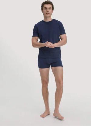 hessnatur Herren T-Shirt PURE COTTON aus Bio-Baumwolle - blau - Größe 46