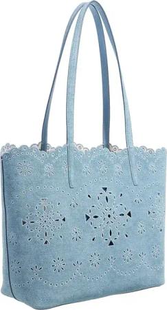 Kate Spade New York Shopper & Totes - Do It All Spade Flower Perforated Denim Suede Larg - Gr. unisize - in Blau - für Damen