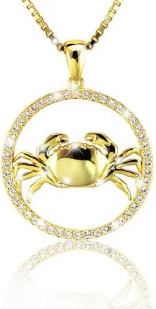 PAVELS Kette mit Anhänger Shine Krebs, Elegante Sternzeichenkette für den Krebs
