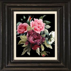 queence Leinwandbild "Blumen", Kunst-Blumen-Blumenbilder-Stillleben-Garten-Gartenbilder, Premium-Leinwandstoff, Handarbeit aus Deutschland, 40x40cm