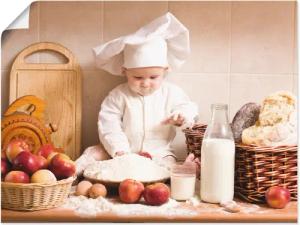 Artland Wandbild "Küche Junge Kind Backen", Bilder von Kindern, (1 St.), als Alubild, Outdoorbild, Leinwandbild, Poster, Wandaufkleber