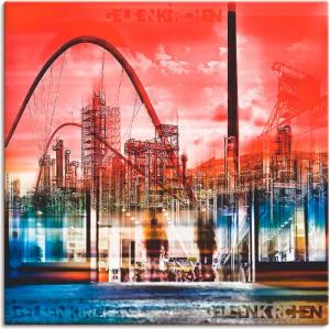 Artland Leinwandbild "Gelsenkirchen Skyline Collage 01", Deutschland, (1 St.), auf Keilrahmen gespannt