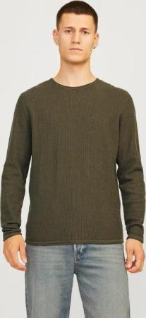 Jack & Jones Rundhalspullover "JJECOOPER KNIT CREW NECK NOOS", in Strick Optik