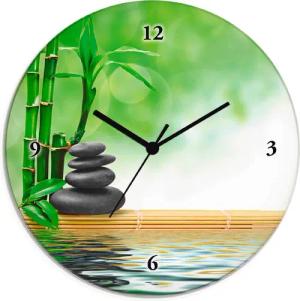 Artland Wanduhr "Spa Konzept Zen Basaltsteine", wahlweise mit Quarz- oder Funkuhrwerk, lautlos ohne Tickgeräusche
