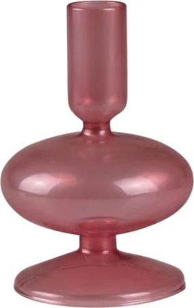 AM Design Kerzenständer "aus roséfarbenem Glas", stilvolle Ergänzung für romantische Dekorationen