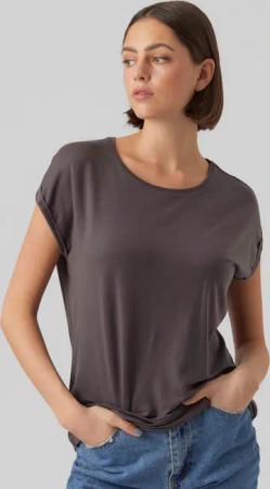 Vero Moda Rundhalsshirt "VMAVA PLAIN SS TOP GAJRS NOOS"