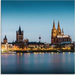Artland Glasbild "Köln Rheinpromenade", Deutschland, (1 St.), in verschiedenen Größen