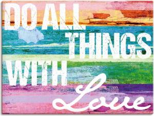 Artland Wandbild "Tu alles mit Liebe", Sprüche & Texte, (1 St.), als Alubild, Outdoorbild, Leinwandbild, Poster in verschied. Größen