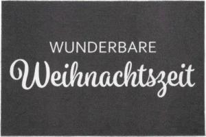 Primaflor-Ideen in Textil Fußmatte "VELVET - WEIHNACHTSZEIT, Made in Belgium", rechteckig, 5 mm Höhe, Schmutzfangmatte, Weihnachten, mit Spruch, waschbar, rutschhemmend