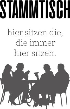 queence Wanddekoobjekt "STAMMTISCH", Stahlschild, Blechschild, Spruch, Witzig, Wanddeko, retro, 20x30cm