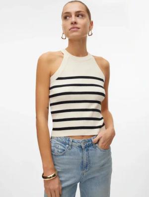 Vero Moda Stricktop "VMSABA RIB SL O-NECK TOP GA NOOS"