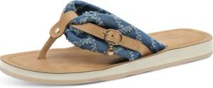 Tamaris Zehentrenner "AVRIL", Sommerschuh, Flats, Schlappen mit T-Logoanhänger